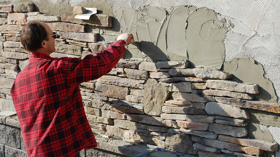 Shown is mortar installation.