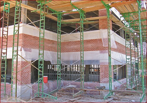 Photo 1: The tower in the corner is set first, and the others are simply set where needed to tie into the other runs.