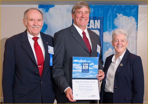 Craig Sparling and Lance Grace of Clear Skies with Gina McCarthy of the EPA.