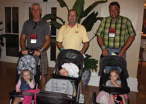 MCAA Vice Chairman Mark Kemp (left) from Superior Masonry Builders, MCAA Treasurer Mike Sutter (center) from Sutter Masonry, and MCAA Past Chairman Mackie Bounds from Brazos Masonry (right) with their grandchildren.