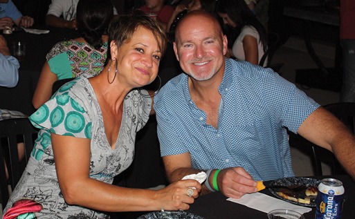 Shelly Carney from GATORBACK (right) and Brian Carney from SPEC MIX (left) at the reception held prior to the “Fantasmic!” Show at Disney Hollywood Studios.