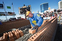 Kentucky mason Brian Wade took home the 3rd place overall by laying 666 bricks in his first appearance at the SPEC MIX BRICKLAYER 500 World Championships.