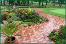 R. Sanchez & Sons was asked to install the mosaic of clay pavers.