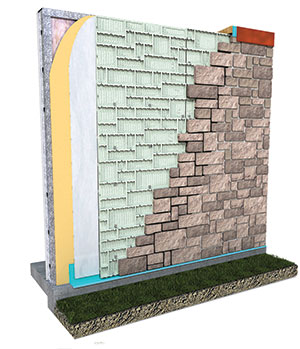Integrated masonry systems, such as Echelon’s EnduraMax High-Performance Wallsystem, often include a continuous moisture barrier, meeting today’s moisture management requirements.